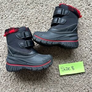 Black and Red Winter Boots